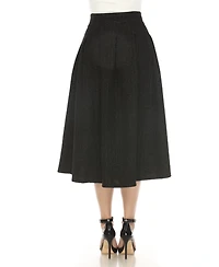 White Mark Women's Tweed Midi Skirt