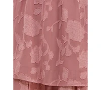 Crystal Doll Juniors' Ruffled Smocked Puff-Sleeve Dress