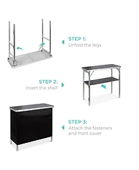 Best Choice Products Portable Pop-Up Bar Table for Indoor/Outdoor, Party, Picnic w/ Carrying Case, Removable Skirt