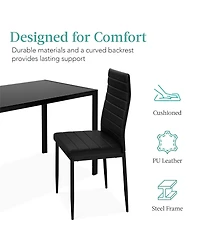 Best Choice Products 7-Piece Kitchen Dining Table Set w/ Glass Tabletop, 6 Faux Leather Chairs