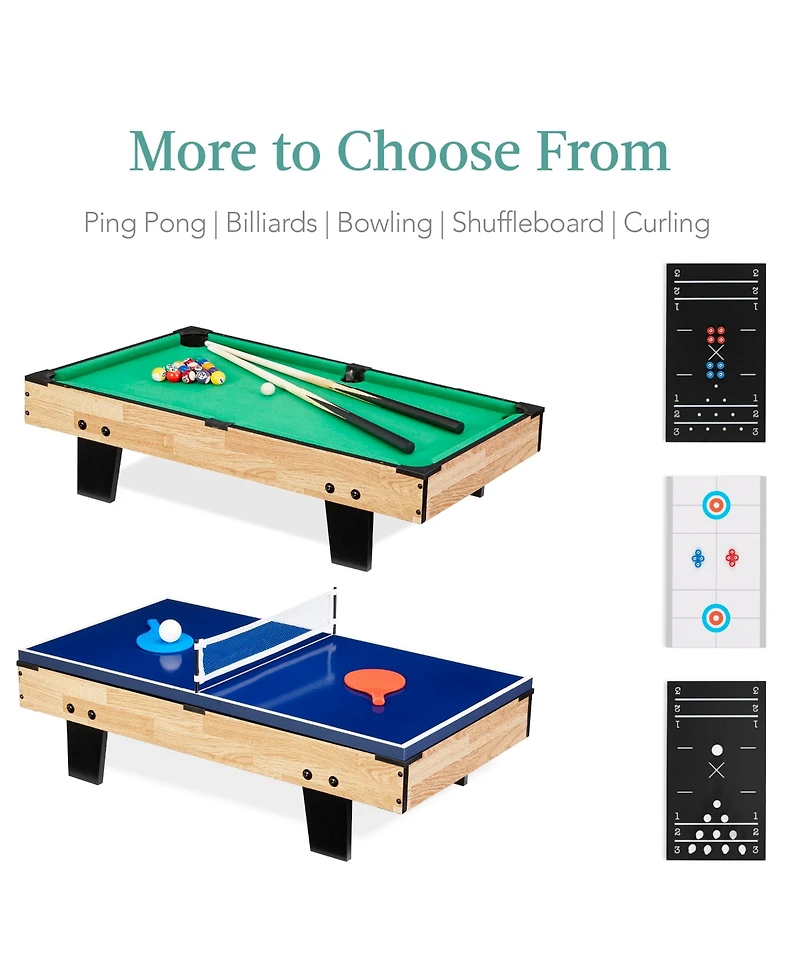 Best Choice Products 11-in-1 Kids Combo Game Set w/ Ping Pong, Foosball, Air Hockey, 5 Accessory Bags