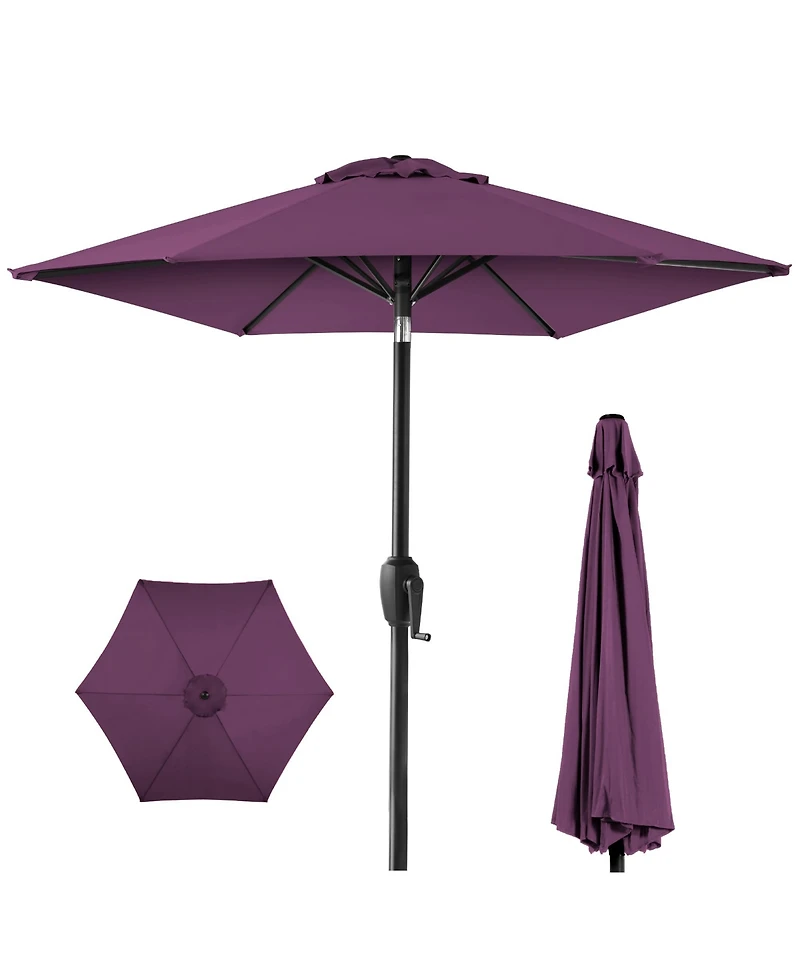 Best Choice Products 7.5ft Heavy-Duty Outdoor Market Patio Umbrella w/ Push Button Tilt