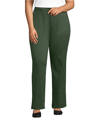 Lands' End Plus High Rise Chino Utility Straight Leg Pants