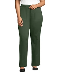 Lands' End Plus High Rise Chino Utility Straight Leg Pants