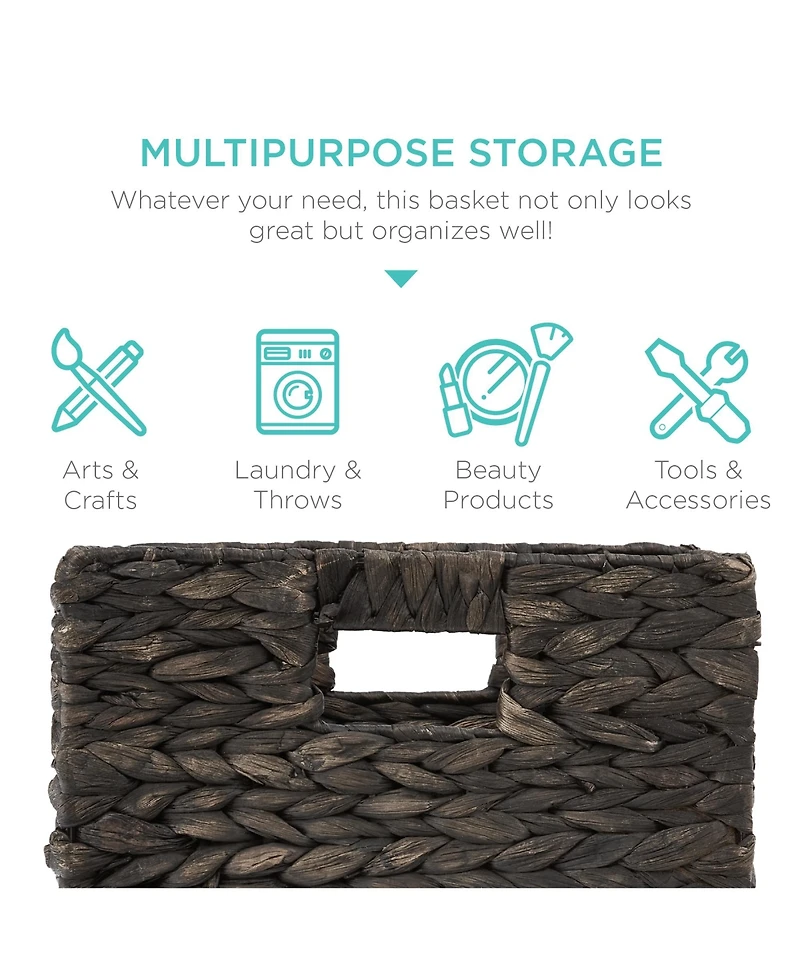 Best Choice Products 12x12in Hyacinth Baskets, Set of 5 Multipurpose Collapsible Organizers w/ Inserts