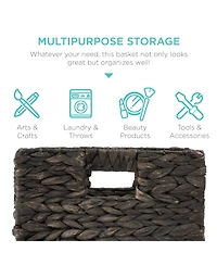 Best Choice Products 12x12in Hyacinth Baskets, Set of 5 Multipurpose Collapsible Organizers w/ Inserts
