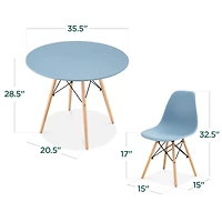 Best Choice Products 5-Piece Compact Mid-Century Modern Dining Set w/ 4 Chairs