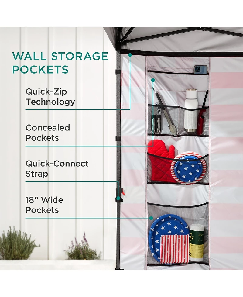 Best Choice Products 10x10ft Easy Setup Pop Up Canopy, Portable Tent w/ Side Wall, 1-Button Push
