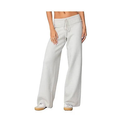 Edikted Womens Russell Straight Leg Knit Pants