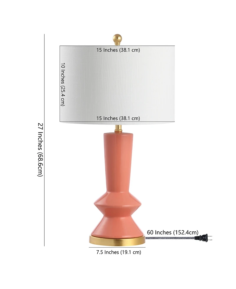 Jonathan Y Ziggy Ceramiciron Contemporary Glam Led Table Lamp