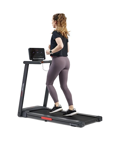 Sunny Health & Fitness Slim Interactive Smart Foldable Treadmill