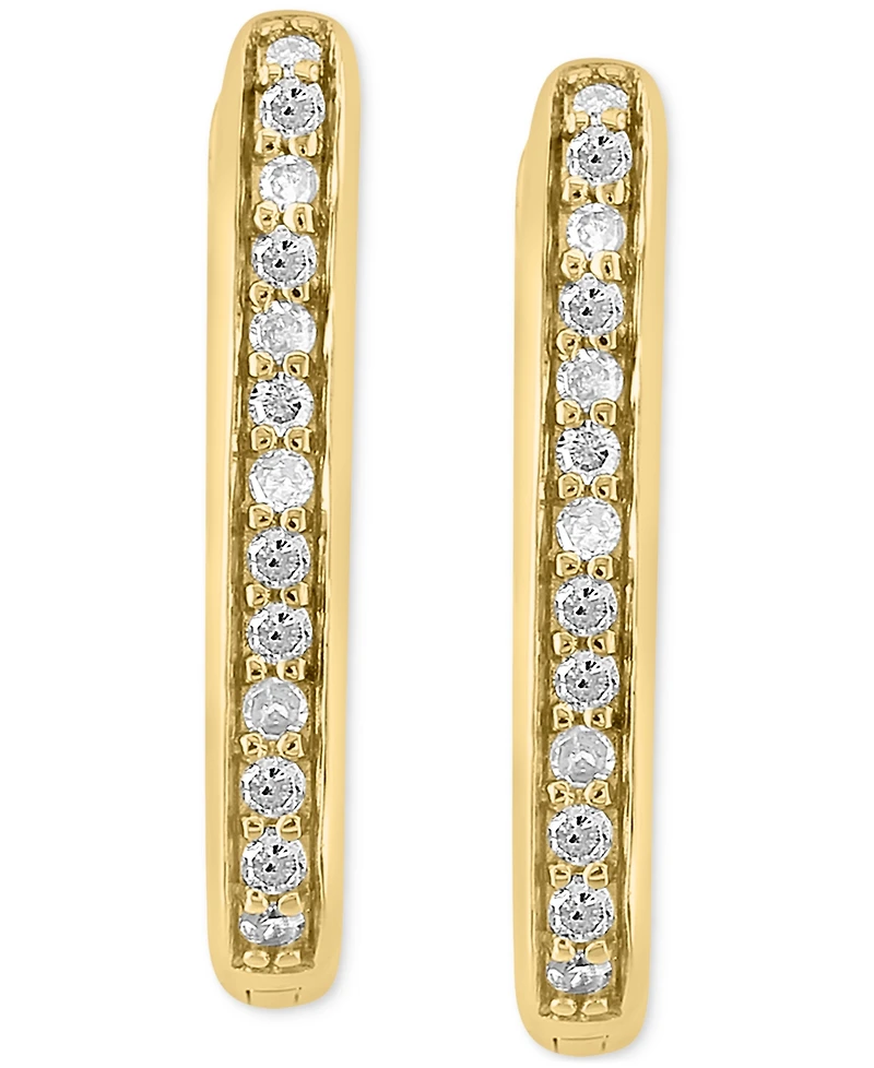 Effy Diamond Oval Hoop Earrings (1/6 ct. t.w.) in Gold-Plated Sterling Silver