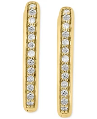 Effy Diamond Oval Hoop Earrings (1/6 ct. t.w.) in Gold-Plated Sterling Silver