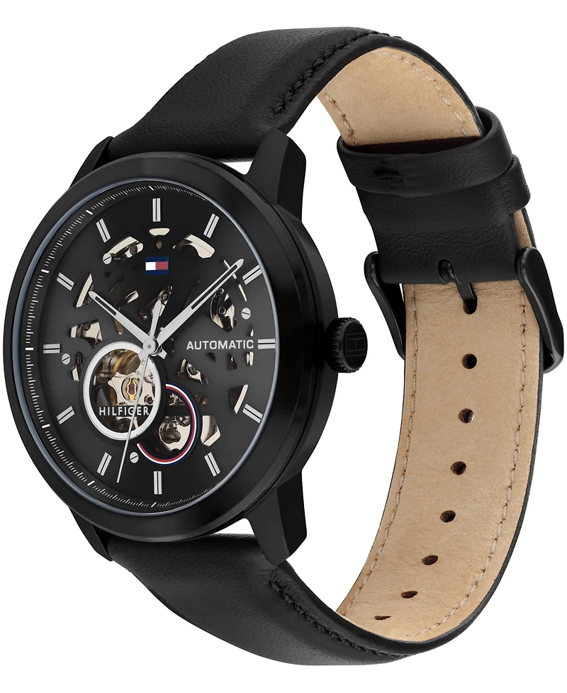 Tommy Hilfiger Men's Automatic Leather Strap Watch 43mm