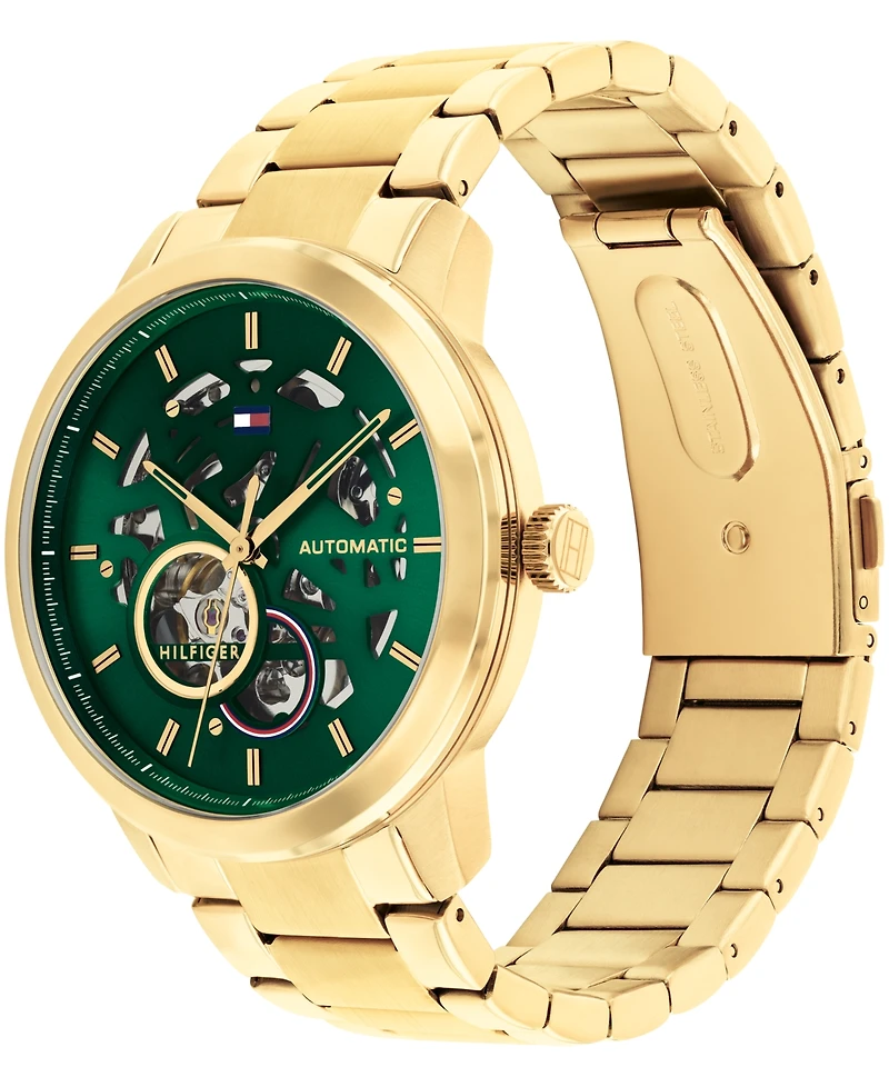 Tommy Hilfiger Men's Automatic Gold-Tone Stainless Steel Bracelet Watch 43mm