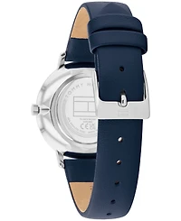 Tommy Hilfiger Women's Quartz Navy Leather Strap Watch 35mm