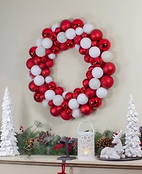 Northlight 3 - Finish Shatterproof Ball Christmas Wreath - 24 - Inch Unlit
