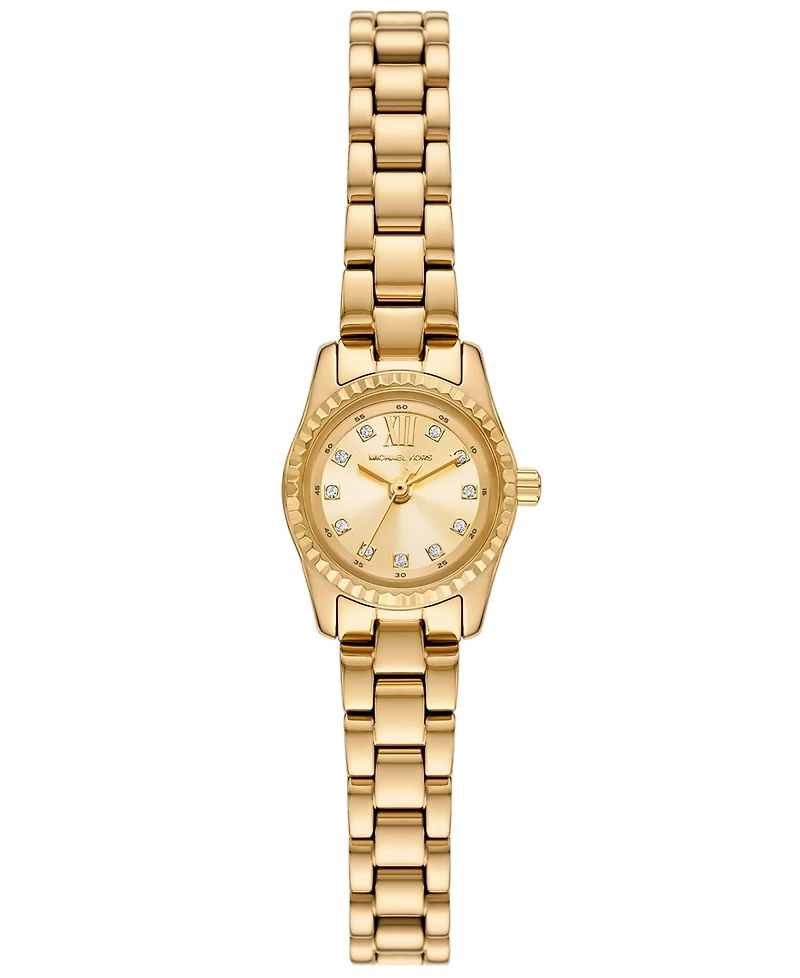 Michael Kors Women's Lexington Three-Hand Gold-Tone Stainless Steel Watch 19mm