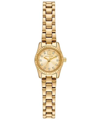 Michael Kors Women's Lexington Three-Hand Gold-Tone Stainless Steel Watch 19mm