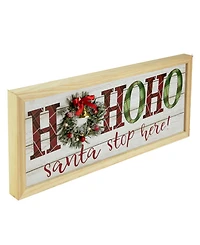 Northlight 19.75" Led Lighted Plaid Wooden Christmas Wall Sign