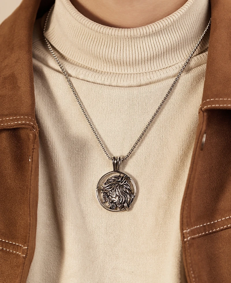 Rhona Sutton Silver Jesus Stainless Steel Pendant Necklace