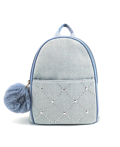 Like Dreams Kingston Denim Rhinestone Backpack