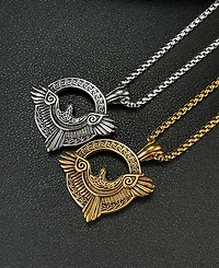 Rhona Sutton Silver Eagle Stainless Steel Pendant Necklace