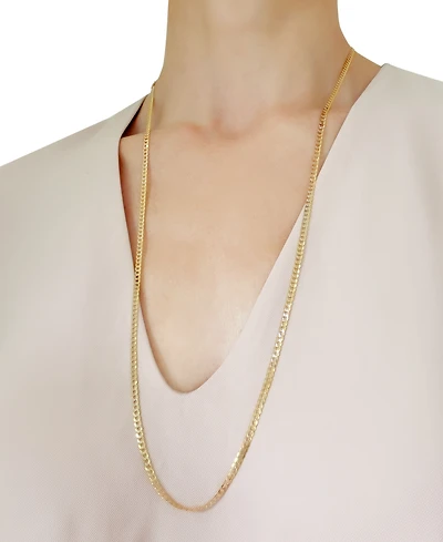 30" Two-Tone Open Curb Link Chain Necklace (3-1/6mm) in Solid 14k Gold & White Gold