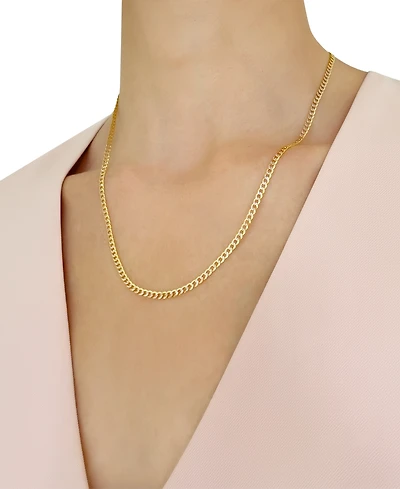 20" Two-Tone Open Curb Link Chain Necklace (3-1/6mm) in Solid 14k Gold & White Gold
