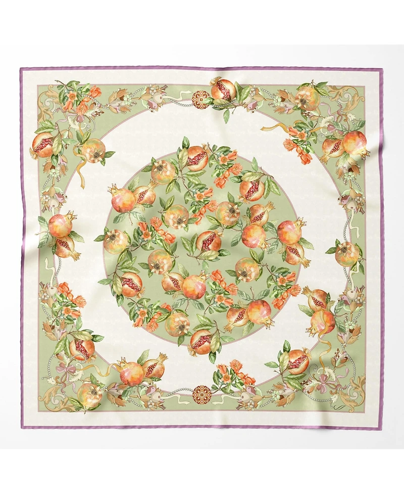 Melograno - Hand Rolled Silk Foulard for Women