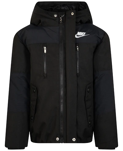 Nike Little Boys Outdoor Woven Hooded Colorblocked Jacket