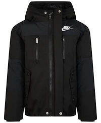 Nike Little Boys Outdoor Woven Hooded Colorblocked Jacket
