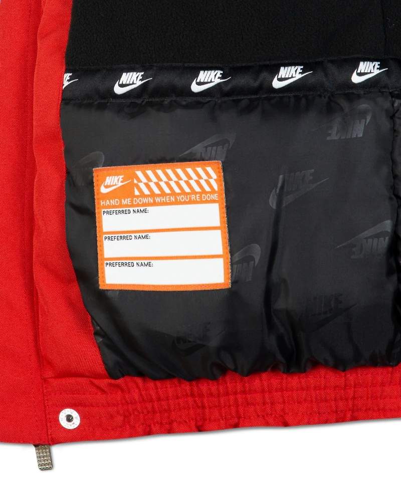 Nike Little Boys Outdoor Woven Hooded Colorblocked Jacket