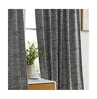 Hlc.me Easton Jacquard Slub Texture - Privacy Curtains with Back Tab Rod Pocket Lightweight Window Curtains Panels
