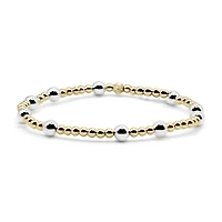 Bowood Lane Non-Tarnishing Gold Filled Ball and Sterling Silver Stretch Bracelet