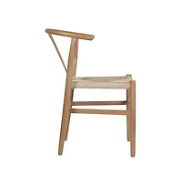 Staci Set Of 2 Stack Dining Chairs With Y-Back Style Design, Solid Wood Frames, Woven Kraft Paper Rope Seats