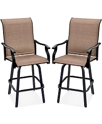 Best Choice Products Set of 2 Outdoor Swivel Bar Stools, Patio Barstool Chairs w/ 360 Rotation, All-Weather Mesh