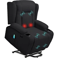Best Choice Products Electric Power Lift Linen Recliner Massage Chair Furniture w/ Usb Port, Heat, Cupholders