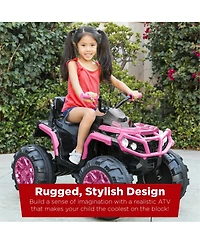 Best Choice Products 12V Kids Ride-On Atv Quad w/ Bluetooth, 3.7mph Max, Treaded Tires, Led Lights, Radio