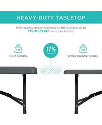 Best Choice Products 6ft Plastic Folding Table, Indoor Outdoor Heavy Duty Portable w/ Handle, Lock