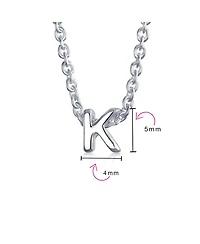 Bling Jewelry Tiny Block Letter Alphabet Initial A-z Dainty Pendant Necklace .925 Sterling Silver
