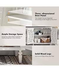 Hulala Home Ismenides Traditional 63”Wide Sideboard with Solid Wood Legs