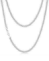Rhona Sutton Silver Miami Cuban 5MM Stainless Steel Chain Necklace