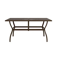 vidaXL Patio Table Brown 55.1"x31.5"x28.3" Steel
