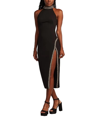 Tadashi Shoji Steva Embellished Halter Midi Dress