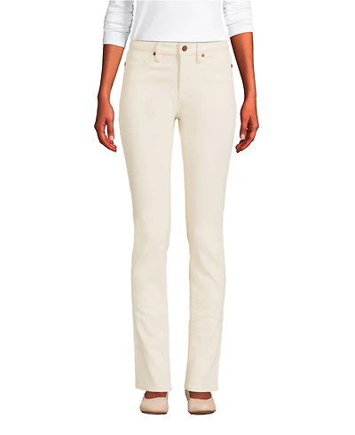 Lands' End Women's Recycled Denim Mid Rise Straight Leg Jeans