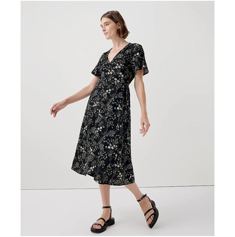 Pact Women's Organic Cotton Cafe Crepe Wrap Dress