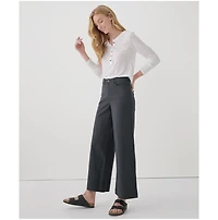 Pact Women's Organic Cotton Stretch Twill Denim Wide Leg Pant