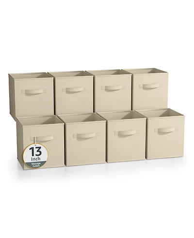 Sorbus 13 Inch 8 Pack Sturdy Collapsible Fabric Storage Cubes with Handle - for Organizing Clothes, Toys, Books, Shelves & more