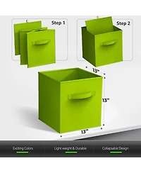 Sorbus 13 Inch 8 Pack Sturdy Collapsible Fabric Storage Cubes with Handle - for Organizing Clothes, Toys, Books, Shelves & more